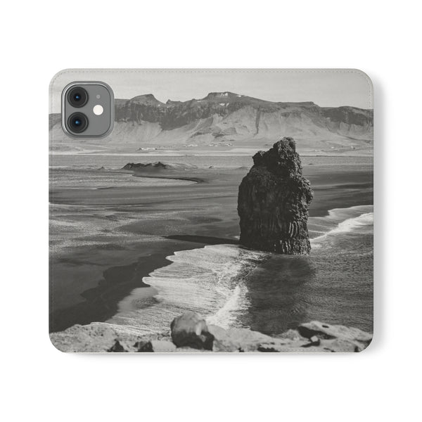 Iceland’s Black Sands in Monochrome Majesty- Flip Cases iPhone 11 Printify Phone Case - Tracy McCrackin Photography