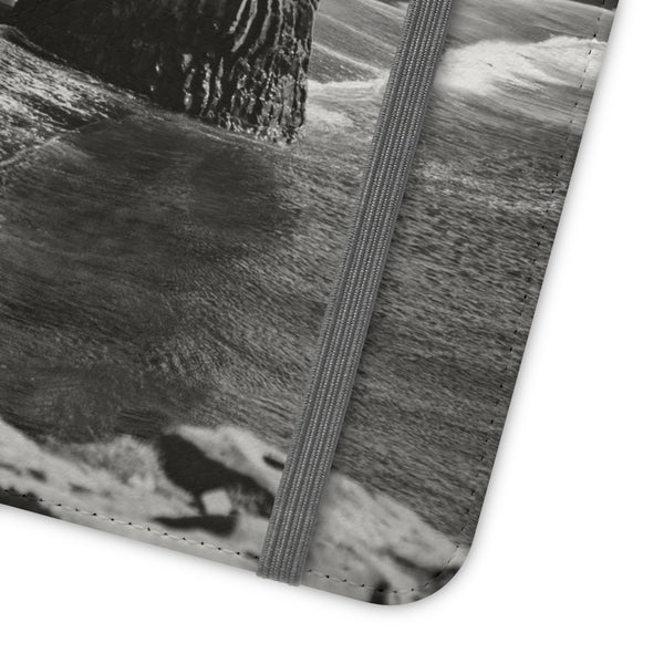 Iceland’s Black Sands in Monochrome Majesty- Flip Cases Printify Phone Case - Tracy McCrackin Photography
