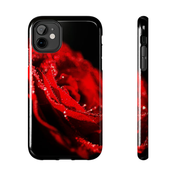 "Velvet Rose: Red Petals with Dew on a Dark Canvas - Tough Phone Cases iPhone 11 Printify Phone Case - Tracy McCrackin Photography