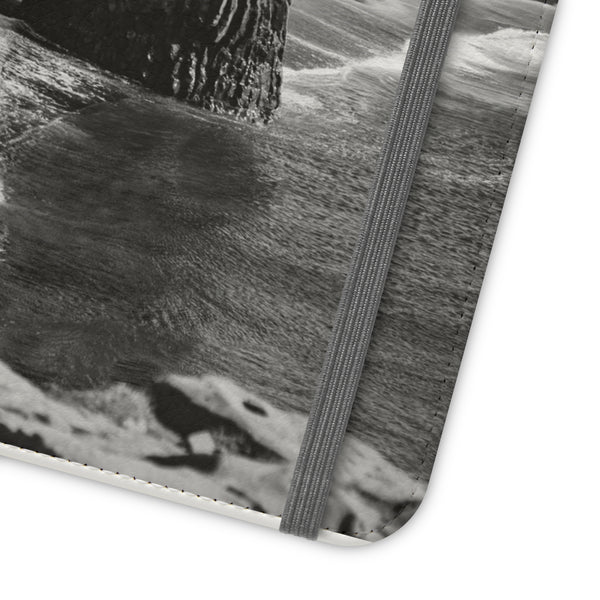 Iceland’s Black Sands in Monochrome Majesty- Flip Cases Printify Phone Case - Tracy McCrackin Photography