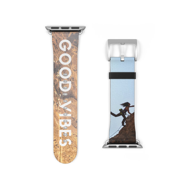 Good Vibes Rock Climbing Watch Band 38 - 41 mm / Black Matte Printify Accessories - Tracy McCrackin Photography