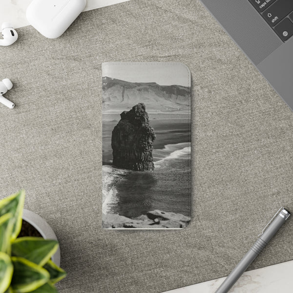 Iceland’s Black Sands in Monochrome Majesty- Flip Cases Printify Phone Case - Tracy McCrackin Photography