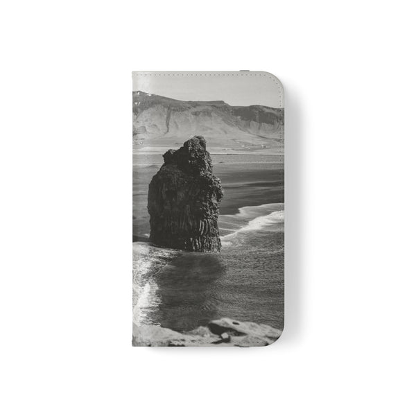 Iceland’s Black Sands in Monochrome Majesty- Flip Cases Printify Phone Case - Tracy McCrackin Photography