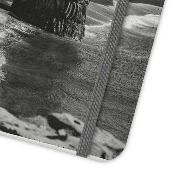 Iceland’s Black Sands in Monochrome Majesty- Flip Cases Printify Phone Case - Tracy McCrackin Photography
