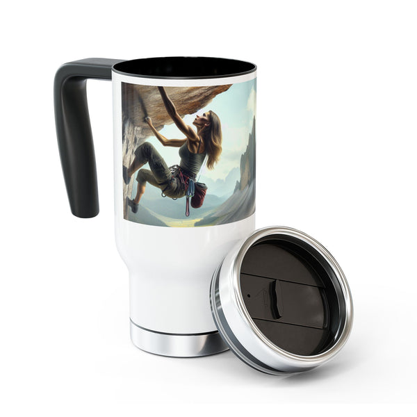 Stunning Ascent - Stainless Steel Travel Mug with Handle, 14oz Printify Mug - Tracy McCrackin Photography