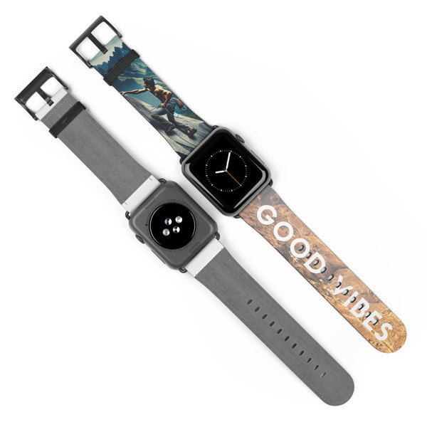 Men's Good Vibes Rock Climbing Watch Band 38 - 41 mm / Black Matte Printify Accessories - Tracy McCrackin Photography