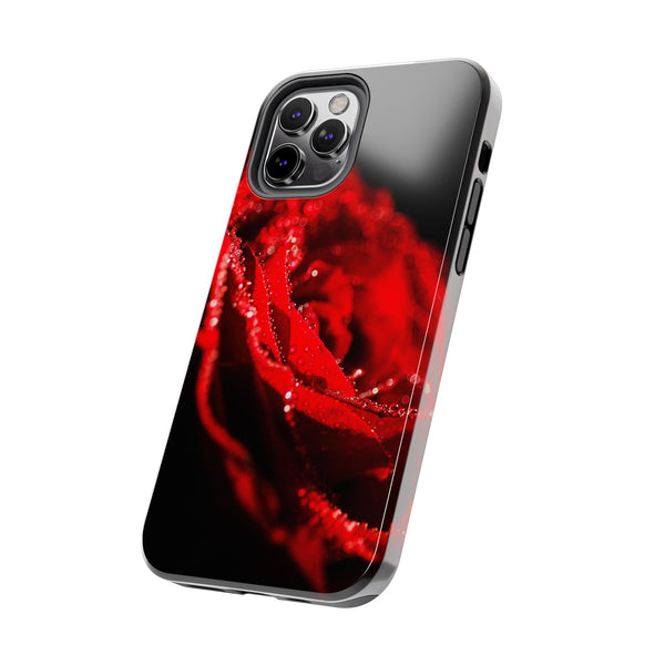 "Velvet Rose: Red Petals with Dew on a Dark Canvas - Tough Phone Cases Printify Phone Case - Tracy McCrackin Photography