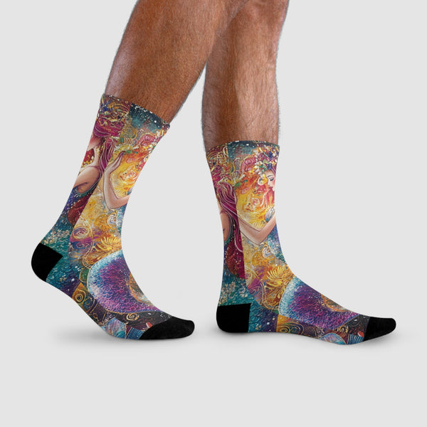 Rainbow Mermaid Dreams: Vibrant Fantasy Socks S Printify All Over Prints - Tracy McCrackin Photography