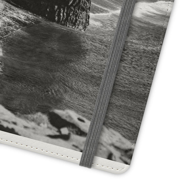 Iceland’s Black Sands in Monochrome Majesty- Flip Cases Printify Phone Case - Tracy McCrackin Photography