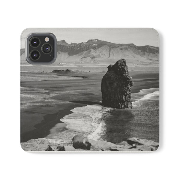 Iceland’s Black Sands in Monochrome Majesty- Flip Cases iPhone 13 Pro Max Printify Phone Case - Tracy McCrackin Photography
