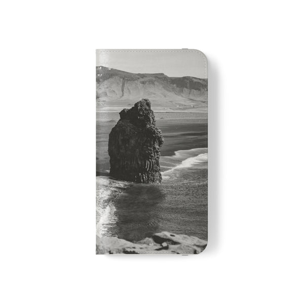 Iceland’s Black Sands in Monochrome Majesty- Flip Cases Printify Phone Case - Tracy McCrackin Photography