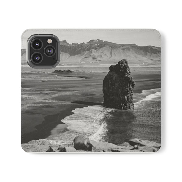 Iceland’s Black Sands in Monochrome Majesty- Flip Cases iPhone 13 Pro Printify Phone Case - Tracy McCrackin Photography