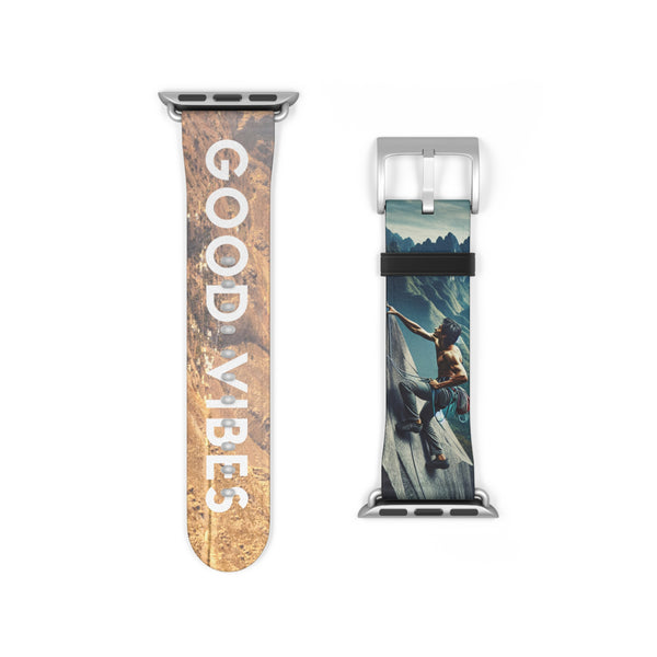 Men's Good Vibes Rock Climbing Watch Band 38 - 41 mm / Black Matte Printify Accessories - Tracy McCrackin Photography