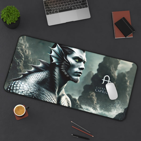 Capricorn Abyss: Resolute Merman Desk Mat 12" × 18" Printify Home Decor - Tracy McCrackin Photography