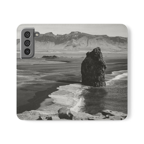 Iceland’s Black Sands in Monochrome Majesty- Flip Cases Samsung Galaxy S22 Printify Phone Case - Tracy McCrackin Photography