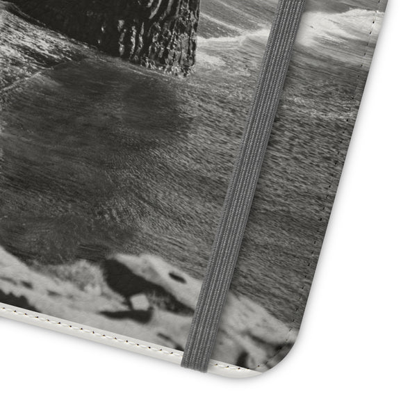 Iceland’s Black Sands in Monochrome Majesty- Flip Cases Printify Phone Case - Tracy McCrackin Photography