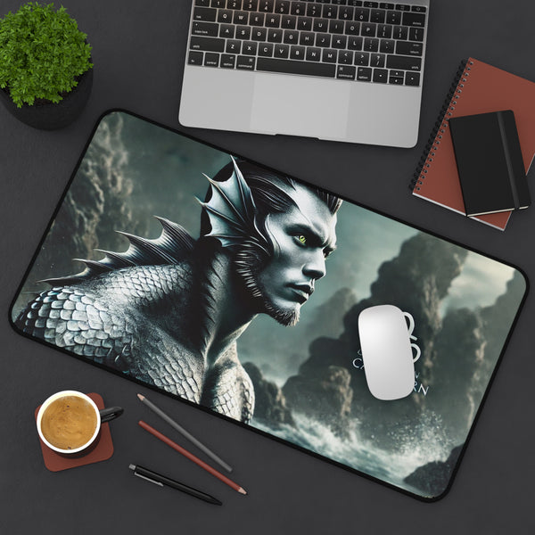 Capricorn Abyss: Resolute Merman Desk Mat 12" × 18" Printify Home Decor - Tracy McCrackin Photography