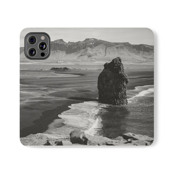 Iceland’s Black Sands in Monochrome Majesty- Flip Cases iPhone 12 Pro Max Printify Phone Case - Tracy McCrackin Photography