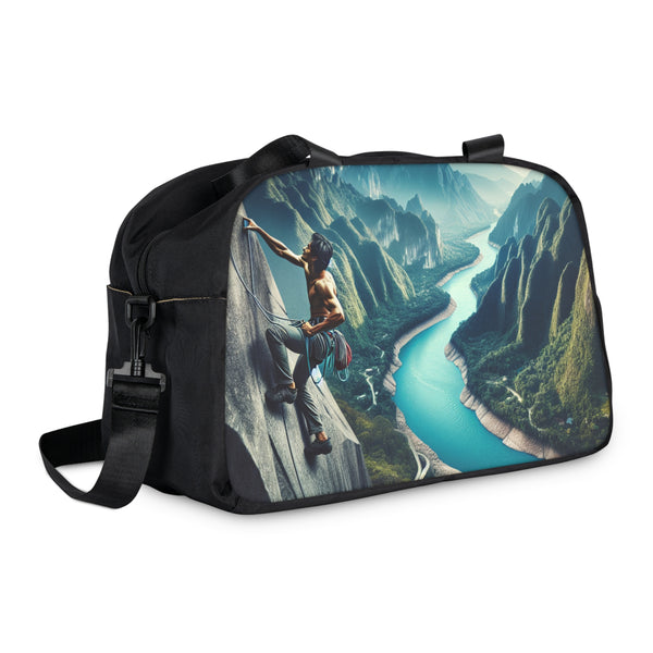 Epic Rock Climbing Fitness Handbag 12.4" x 13.3" / Black Printify Bags - Tracy McCrackin Photography