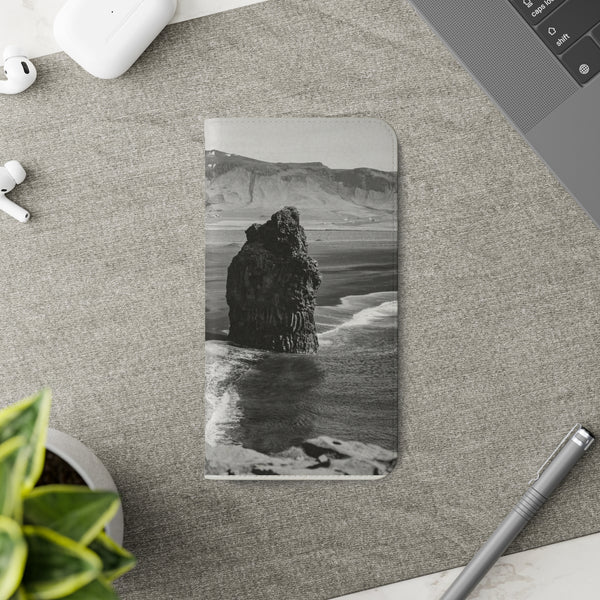 Iceland’s Black Sands in Monochrome Majesty- Flip Cases Printify Phone Case - Tracy McCrackin Photography