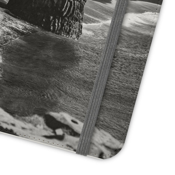 Iceland’s Black Sands in Monochrome Majesty- Flip Cases Printify Phone Case - Tracy McCrackin Photography