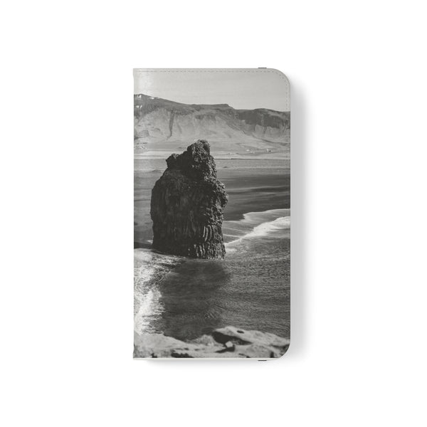 Iceland’s Black Sands in Monochrome Majesty- Flip Cases Printify Phone Case - Tracy McCrackin Photography