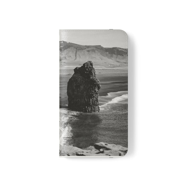 Iceland’s Black Sands in Monochrome Majesty- Flip Cases Printify Phone Case - Tracy McCrackin Photography