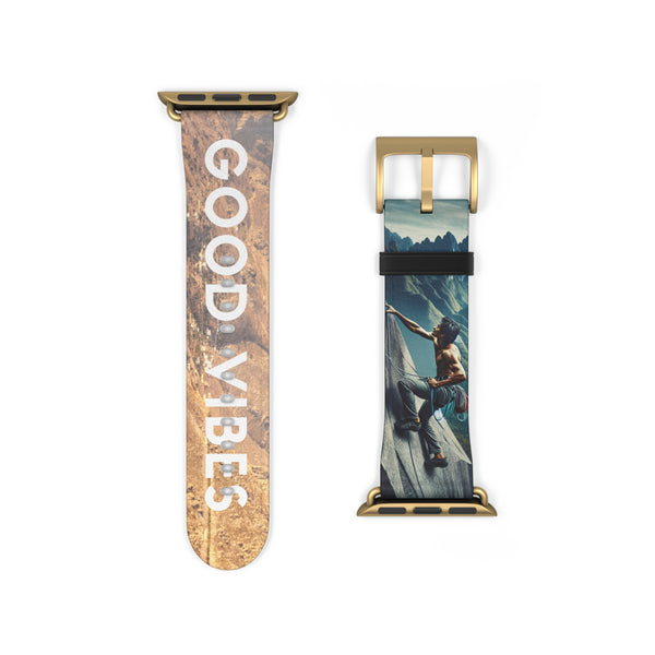 Men's Good Vibes Rock Climbing Watch Band 38 - 41 mm / Black Matte Printify Accessories - Tracy McCrackin Photography