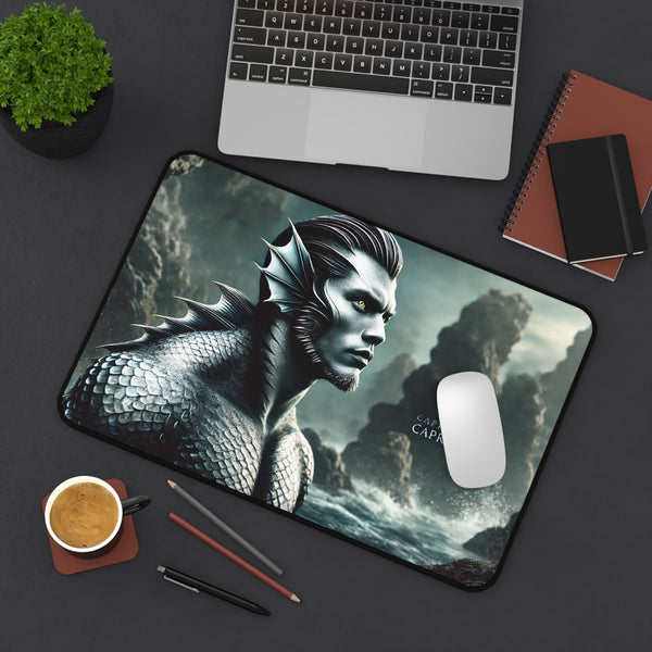 Capricorn Abyss: Resolute Merman Desk Mat 12" × 18" Printify Home Decor - Tracy McCrackin Photography