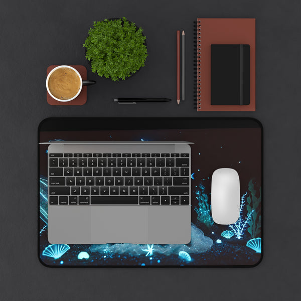 Neon Tides: Futuristic Cyber Mermaid Computer Pad 12" × 18" Printify Home Decor - Tracy McCrackin Photography