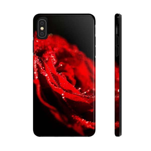 "Velvet Rose: Red Petals with Dew on a Dark Canvas - Tough Phone Cases iPhone XS MAX Printify Phone Case - Tracy McCrackin Photography