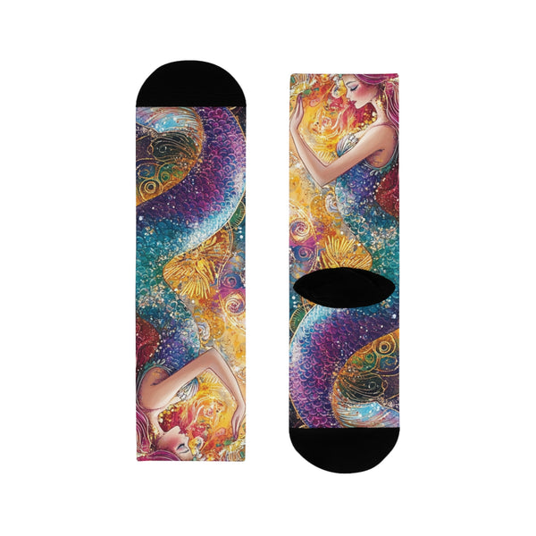 Rainbow Mermaid Dreams: Vibrant Fantasy Socks S Printify All Over Prints - Tracy McCrackin Photography