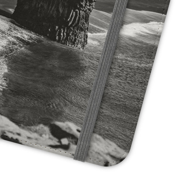 Iceland’s Black Sands in Monochrome Majesty- Flip Cases Printify Phone Case - Tracy McCrackin Photography