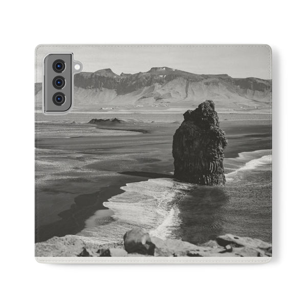 Iceland’s Black Sands in Monochrome Majesty- Flip Cases Samsung Galaxy S21 Plus Printify Phone Case - Tracy McCrackin Photography
