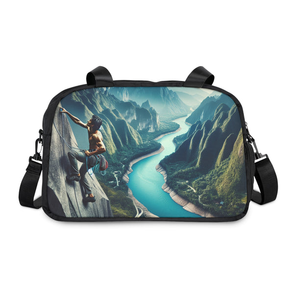 Epic Rock Climbing Fitness Handbag 12.4" x 13.3" / Black Printify Bags - Tracy McCrackin Photography