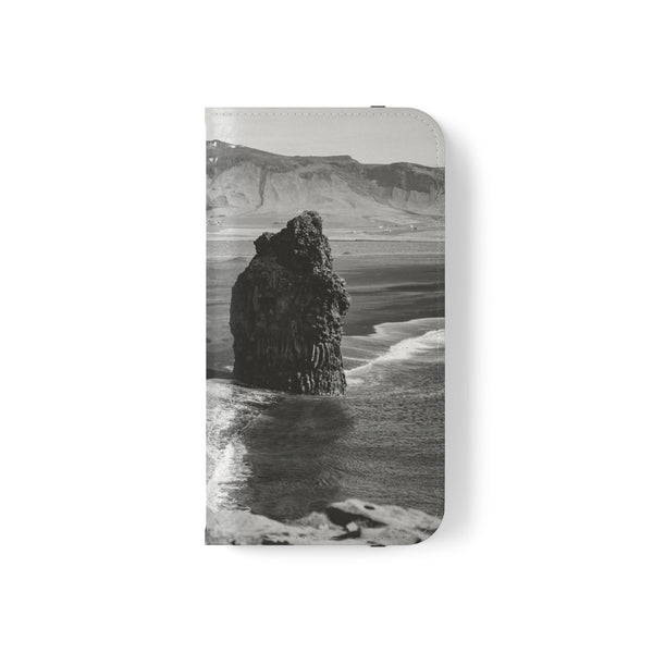 Iceland’s Black Sands in Monochrome Majesty- Flip Cases Printify Phone Case - Tracy McCrackin Photography