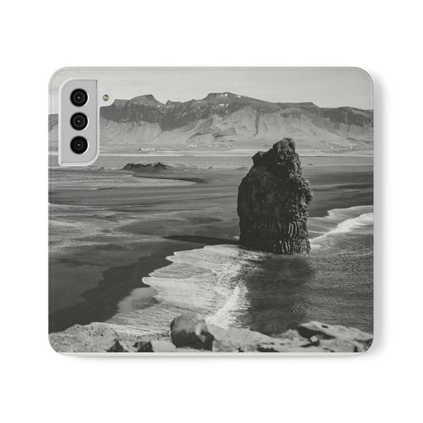 Iceland’s Black Sands in Monochrome Majesty- Flip Cases Samsung Galaxy S22 Plus Printify Phone Case - Tracy McCrackin Photography