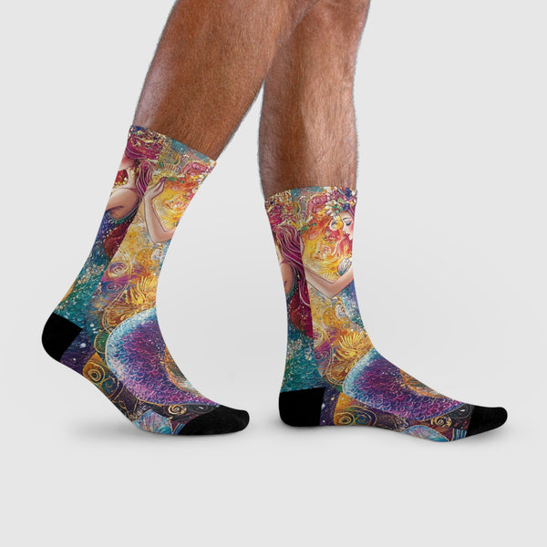 Rainbow Mermaid Dreams: Vibrant Fantasy Socks S Printify All Over Prints - Tracy McCrackin Photography