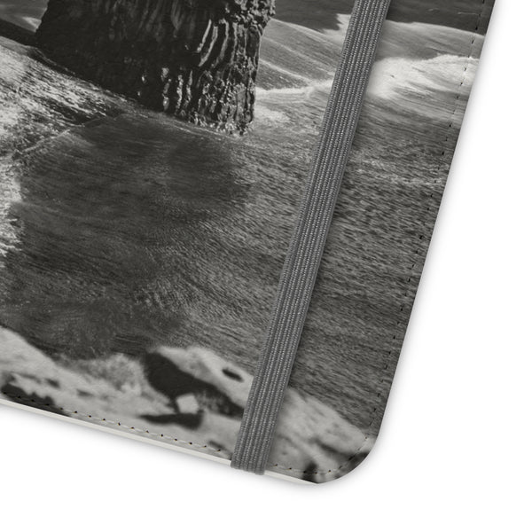 Iceland’s Black Sands in Monochrome Majesty- Flip Cases Printify Phone Case - Tracy McCrackin Photography