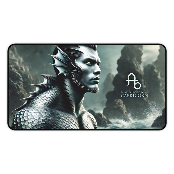 Capricorn Abyss: Resolute Merman Desk Mat 12" × 22" Printify Home Decor - Tracy McCrackin Photography