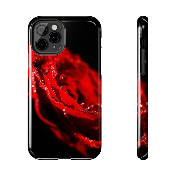 "Velvet Rose: Red Petals with Dew on a Dark Canvas - Tough Phone Cases iPhone 11 Pro Printify Phone Case - Tracy McCrackin Photography