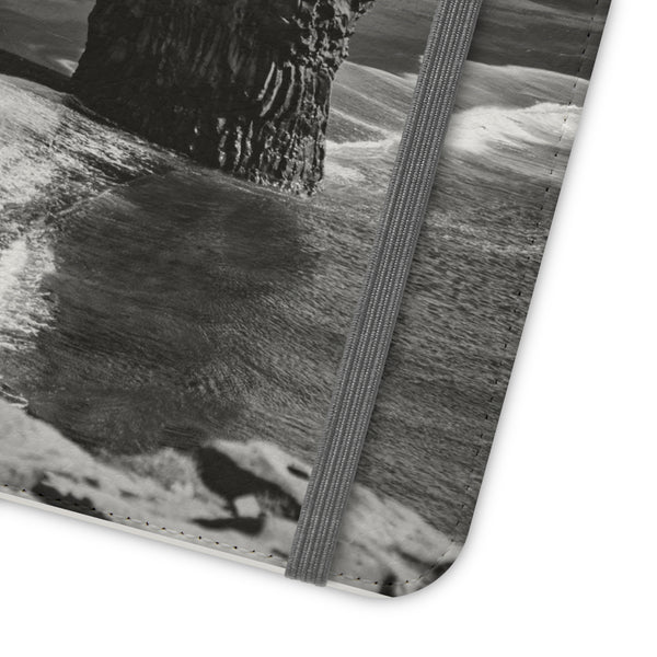 Iceland’s Black Sands in Monochrome Majesty- Flip Cases Printify Phone Case - Tracy McCrackin Photography