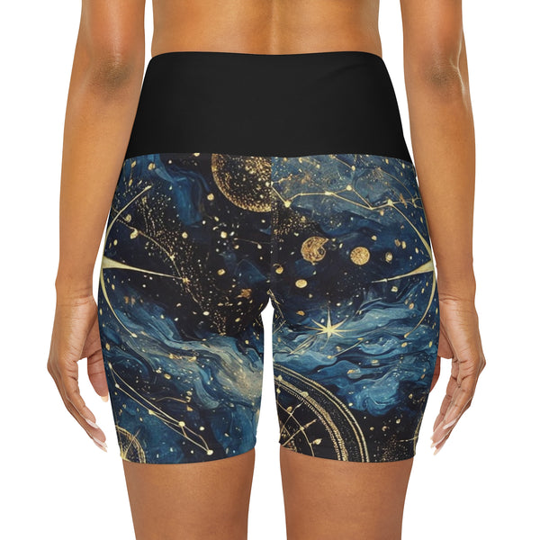 Spaced Out: High-Waisted Constellation Yoga Shorts (AOP) 2XS Printify All Over Prints - Tracy McCrackin Photography