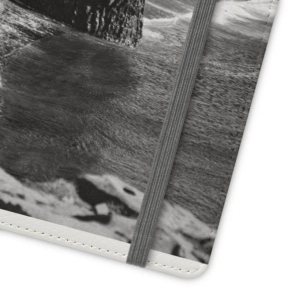 Iceland’s Black Sands in Monochrome Majesty- Flip Cases Printify Phone Case - Tracy McCrackin Photography