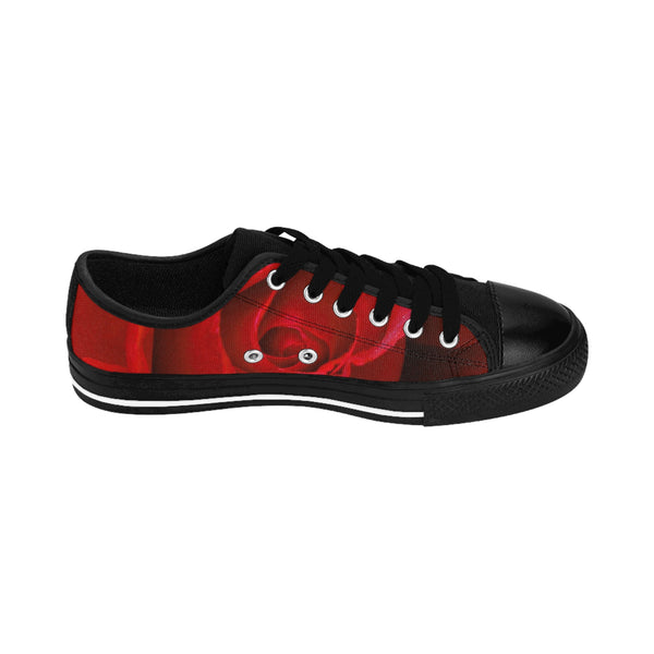 Beautiful Red Rose Women's Sneakers Black sole / US 6 Printify Shoes - Tracy McCrackin Photography