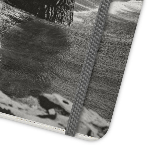 Iceland’s Black Sands in Monochrome Majesty- Flip Cases Printify Phone Case - Tracy McCrackin Photography