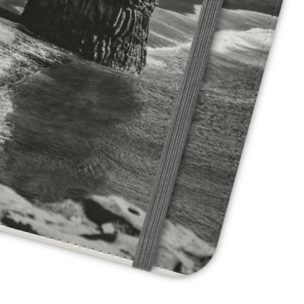 Iceland’s Black Sands in Monochrome Majesty- Flip Cases Printify Phone Case - Tracy McCrackin Photography