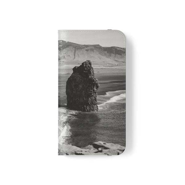 Iceland’s Black Sands in Monochrome Majesty- Flip Cases Printify Phone Case - Tracy McCrackin Photography