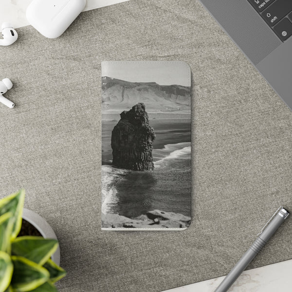 Iceland’s Black Sands in Monochrome Majesty- Flip Cases Printify Phone Case - Tracy McCrackin Photography
