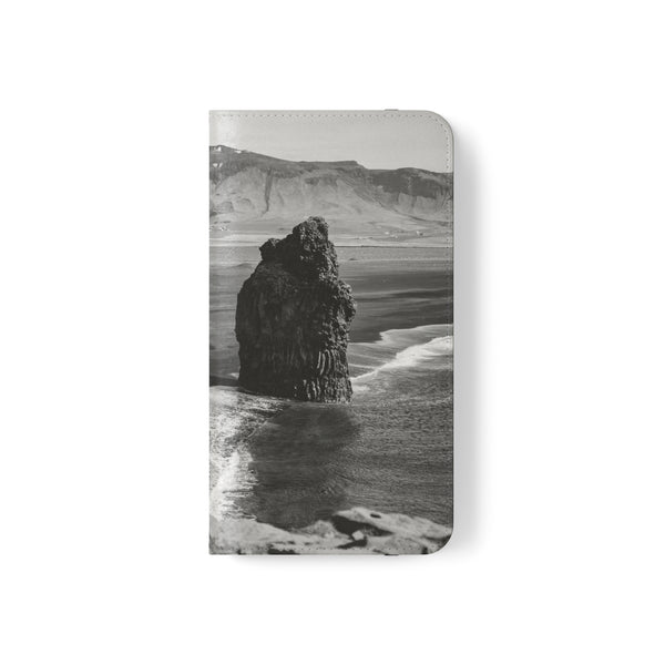 Iceland’s Black Sands in Monochrome Majesty- Flip Cases Printify Phone Case - Tracy McCrackin Photography